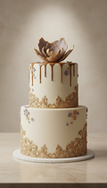 Celebration cake with gilded details