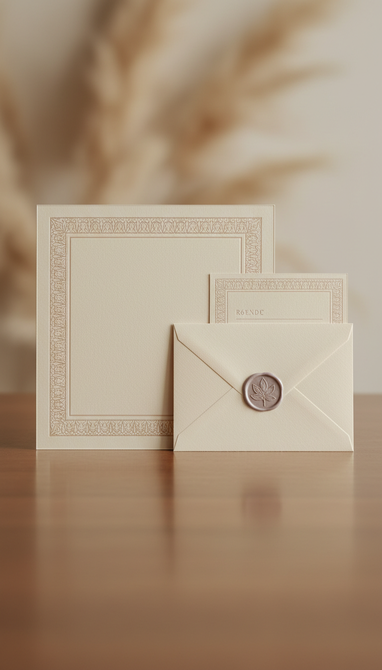 Event stationery suite with hand-crafted touches
